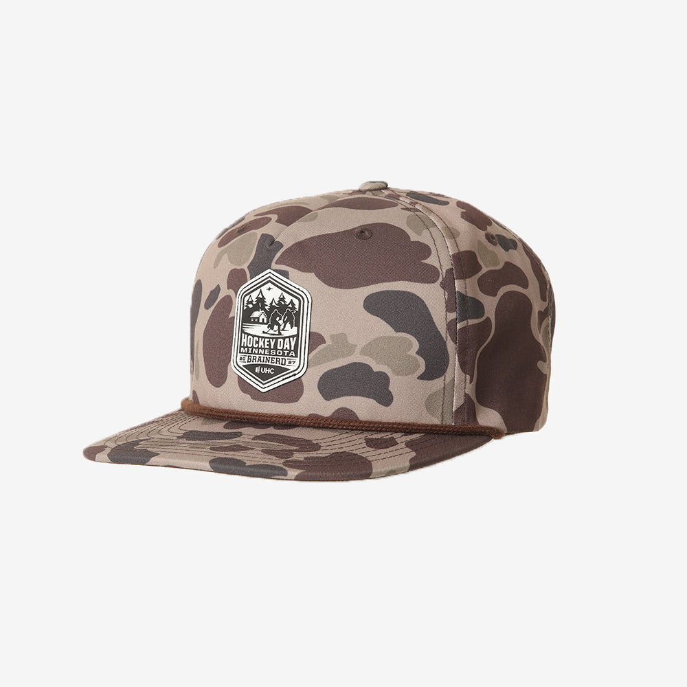 Hockey Day MN 2027 Camo Leather Patch Hat