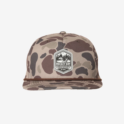 Hockey Day MN 2027 Camo Leather Patch Hat